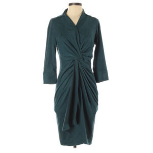 Byrons Lars Beauty Mark Women's Green Microsuede Twist Front Dress Size 4